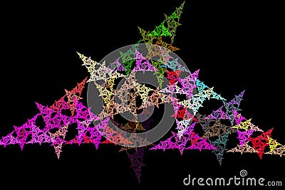 Fractal image: geometric pattern with triangles. Stock Photo