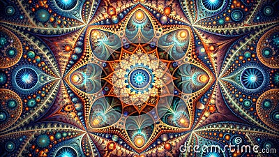 Fractal Journey: A Visual Exploration of Infinite Complexity AI generated Stock Photo