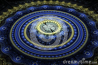 Fractal julian concentric circles wave Stock Photo