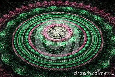 Fractal julian concentric circles wave Stock Photo