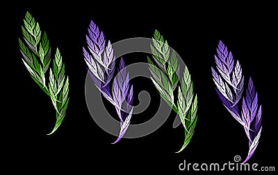 A fractal leaf and feather Stock Photo