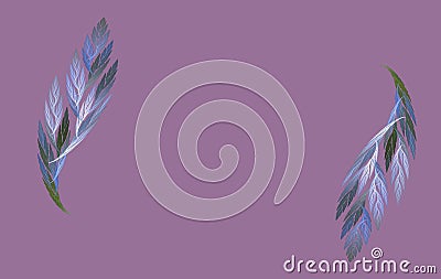 A fractal leaf and feather Stock Photo