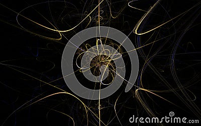 Fractal lines of Yellow Butterfly Stock Photo