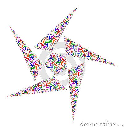Abstraction Fractal Mosaic of Abstraction Icons Stock Photo