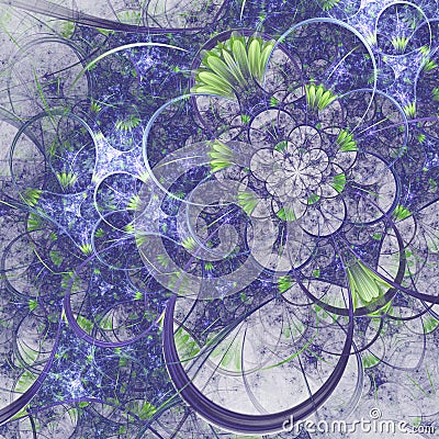 Fractal pattern with tiny flowers Stock Photo