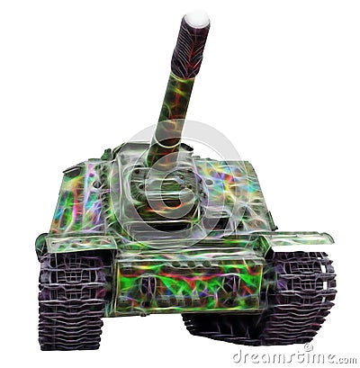 Fractal picture of Old tank Stock Photo