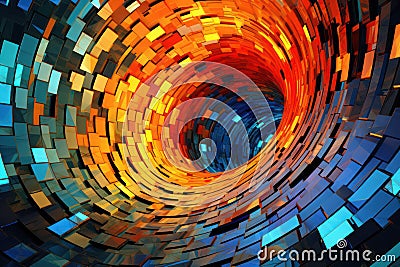 Fractal Symphony: Vibrant Colors Dance in Abstract Patterns, Creating a Visual Extravaganza Stock Photo