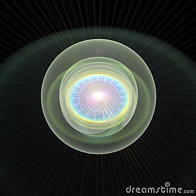 Fractal Transparent Shining Sphere Background - Fractal Art Stock Photo