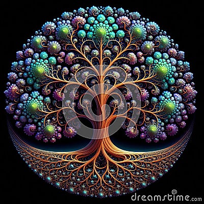 Fractal Tree A tree whose branches divide and subdivide in a fra Stock Photo