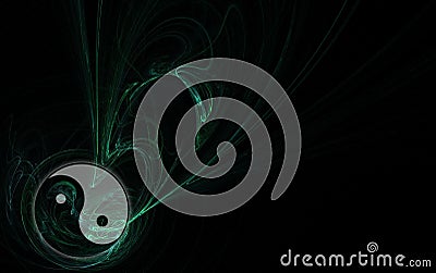 Fractal Ying Yang Stock Photo