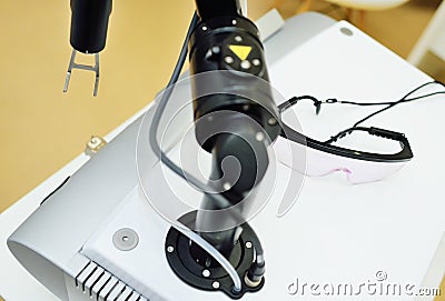 Fractional CO2 laser close-up in a modern cosmetology clinic. Stock Photo