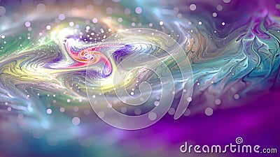 Colourful cloud galaxy oil with depth blur Fractal Art Stock Photo