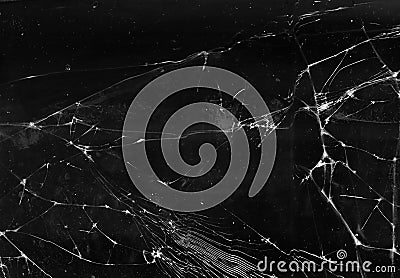 fractured background broken glass texture black Stock Photo