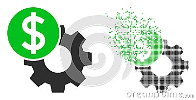 Fractured Pixelated and Original Engineering Price Icon Vector Illustration