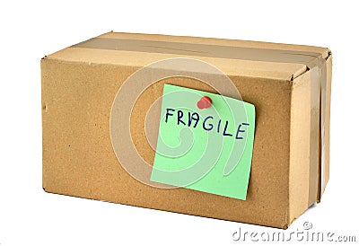 Fragile cardboard box Stock Photo