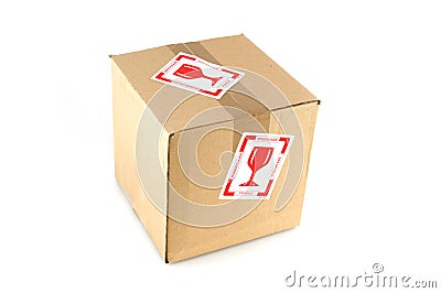 Fragile filled box Stock Photo