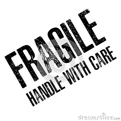 Fragile with Handle with care isolated on white background. Vector Illustration