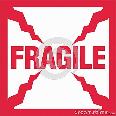 International Shipping Pictorial Labels Fragile Vector Illustration