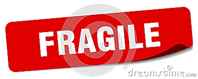 fragile sticker. fragile label Vector Illustration