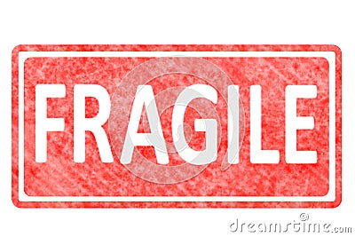 Fragile sticker rubber stamp Stock Photo