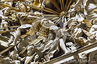 Fragment of the altar of the chapel of the Transparente in the C Editorial Stock Photo