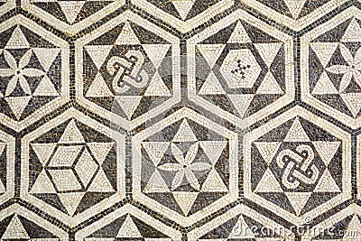 Fragment of ancient roman mosaic in Carmona, Spain Stock Photo