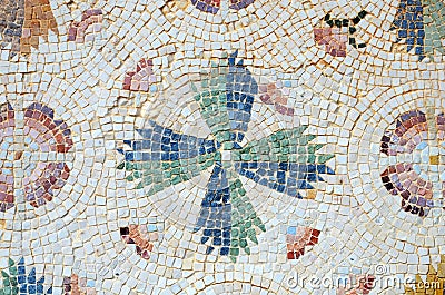 Fragment of antique colourful mosaic Stock Photo