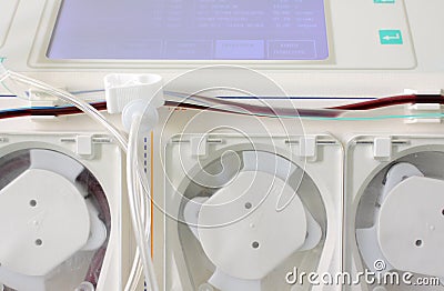 Fragment of apparatus for hemodialysis Stock Photo