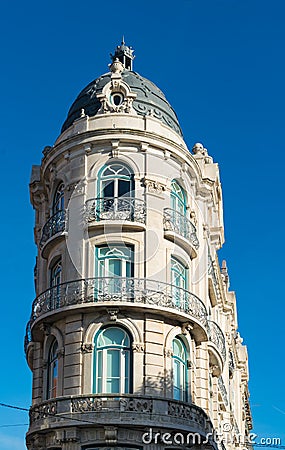 Fragment of Art Nouveau architecture style Stock Photo