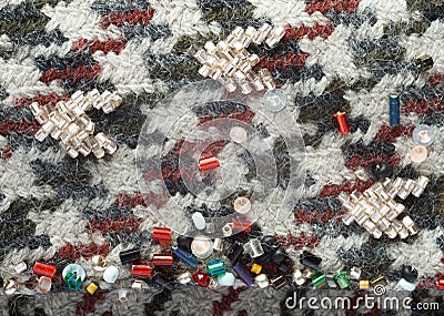 A fragment of bead embroidery Stock Photo