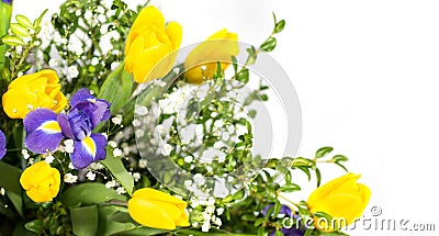 Fragment of Beautiful bouquet isolated on white Stock Photo