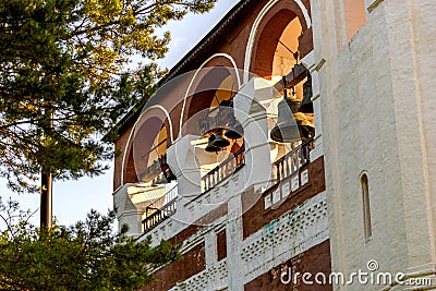 Fragment of the bell tower in the Orthodox monastery Stock Photo