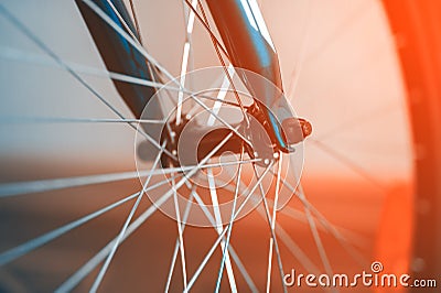 A fragment of a Bicycle wheel Stock Photo