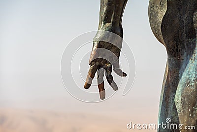 Fragment of a bronze sculpture. Stock Photo