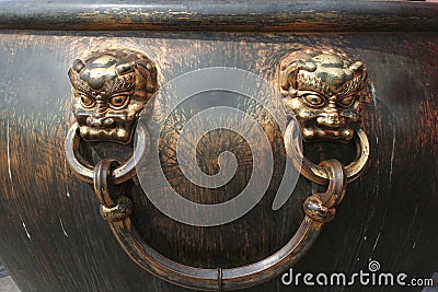 Fragment of a bronze tub in the Imperial Palace Stock Photo