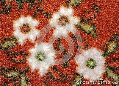 Fragment carpet. Crafts. Woven wool carpet .Folk art. Textile background Stock Photo