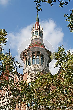 Fragment of casa Terradas in Barcelona Stock Photo