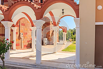 A fragment of a church in the village of Pilon (Pylonas). Rhodes Stock Photo