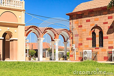 A fragment of a church in the village of Pilon (Pylonas). Rhodes Stock Photo