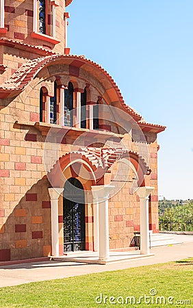 A fragment of a church in the village of Pilon (Pylonas). Rhodes Stock Photo