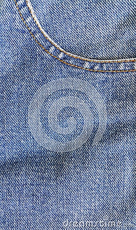 Fragment of classic blue fashioned jeans Stock Photo