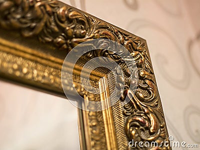 Fragment of a decor of a frame of a mirror. Stock Photo