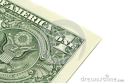 A fragment of a denomination in one American dollar Stock Photo