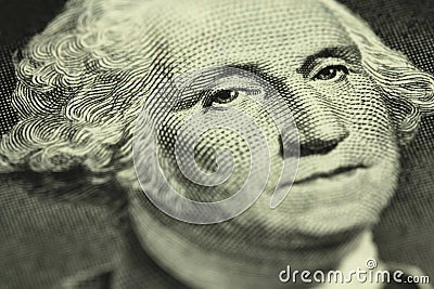A fragment of a denomination of one US dollar Stock Photo