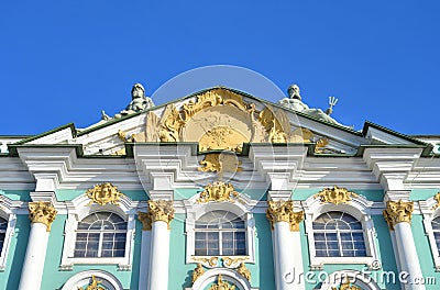 Fragment facade of Winter Palace in Saint Petersburg Stock Photo