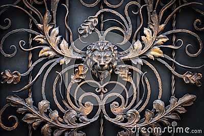 The fragment of forged metal products. lion, close-up Stock Photo