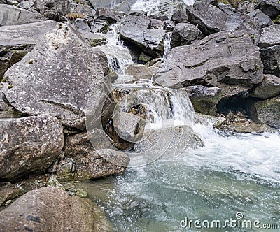 Fragment of gorgeous NardÃ¬s Waterfall located Val di Genova. Trentino Stock Photo