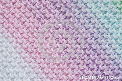 Fragment of handmade seamless knitted patterns in mixed pastel colors Stock Photo