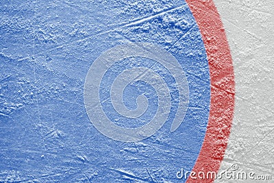 Fragment of hockey goalie area Stock Photo