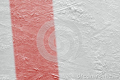 Fragment of a hockey platform with a red line Stock Photo